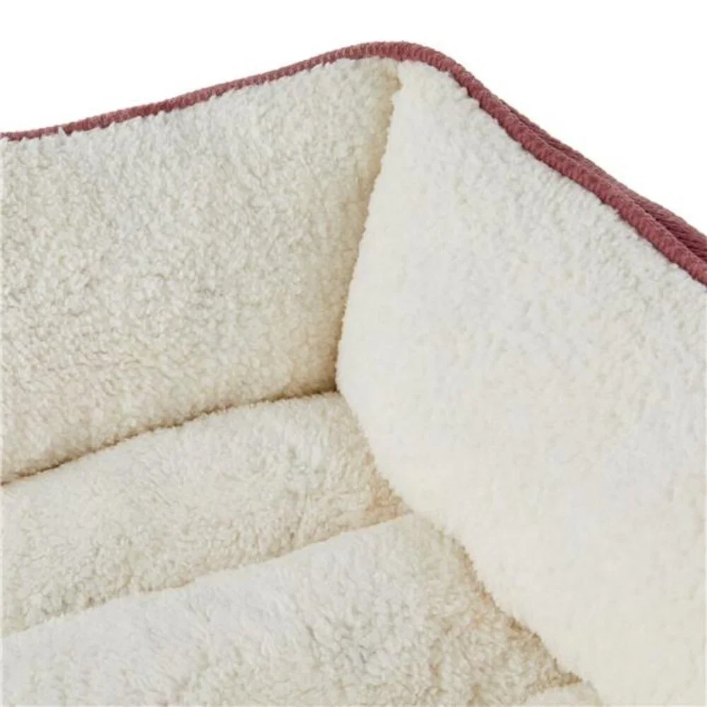 Dog Bedding Premium Cuddler Pet Bed, Pink & White